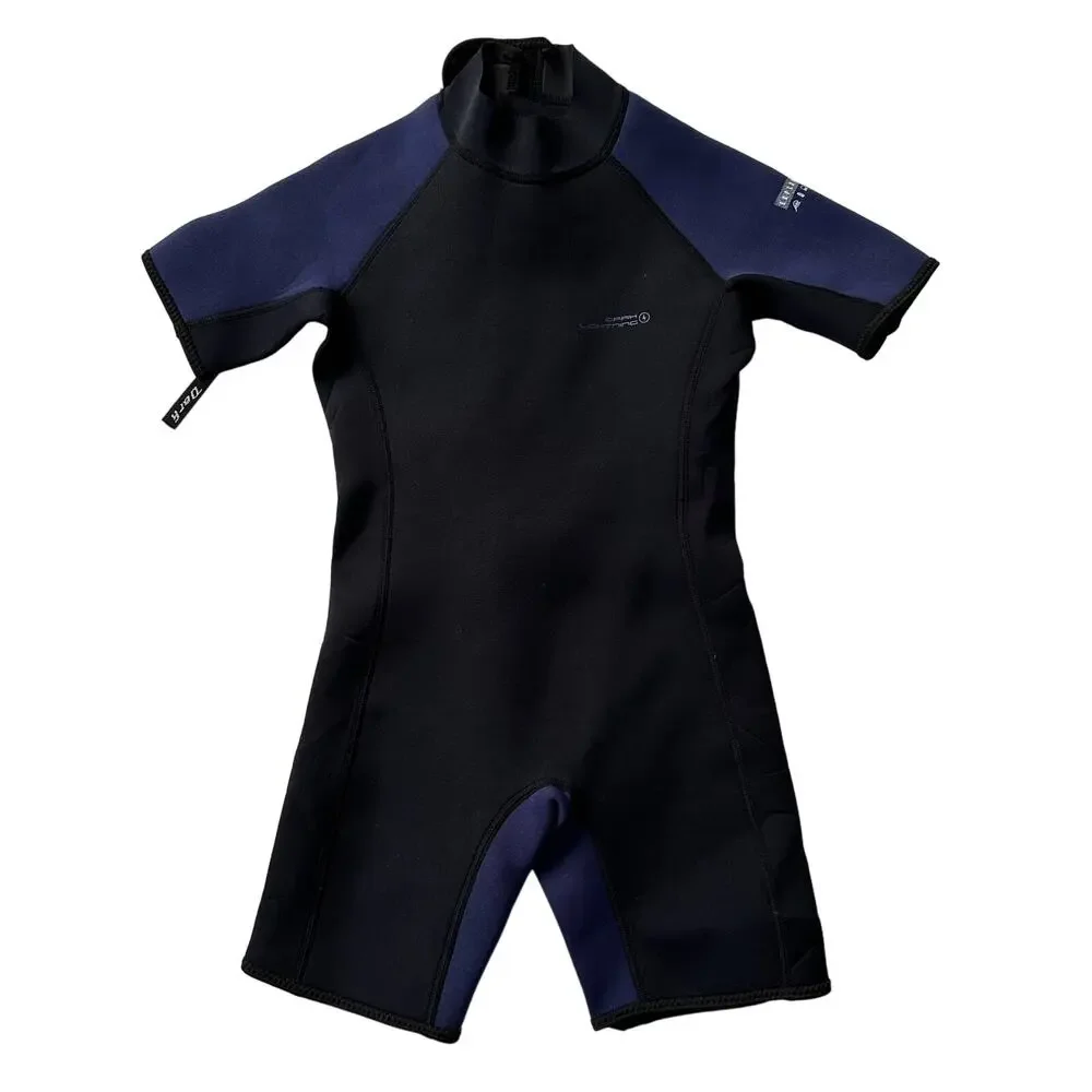 Dark Lightning EUC Shorty 2MM Neoprene Black Blue Wetsuit Kids 10